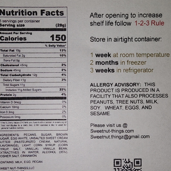 NIB 3oz Praline Pecans By Sweet Nut-things Confectionery - Picture 3 of 4